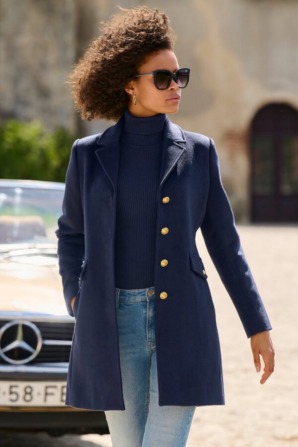 Classic Tailored Coat Navy