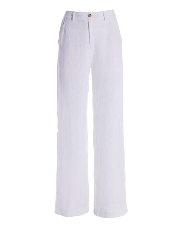 Linen Wide-Leg Pant White - Image 2