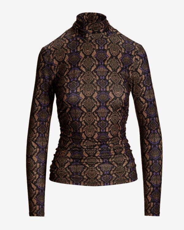 So Chic London Python Turtleneck Top Brown/Purple - Image 2