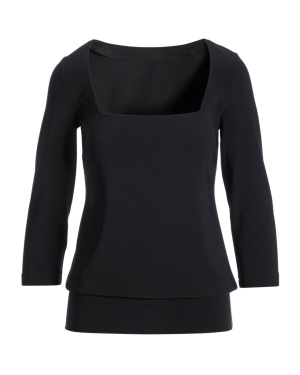 Beyond Travel Square Neck Blouson Top Jet Black - Image 2