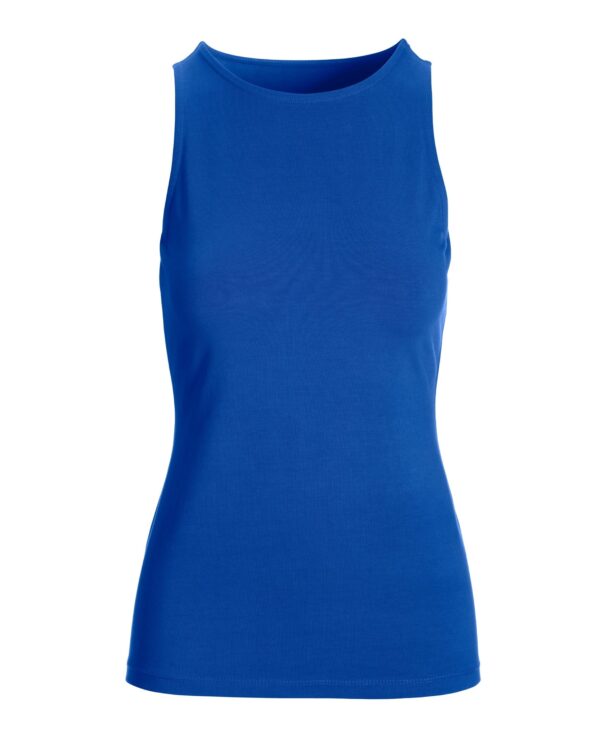 So Sexy High Neck Tank Knit Top Lapis Blue - Image 2